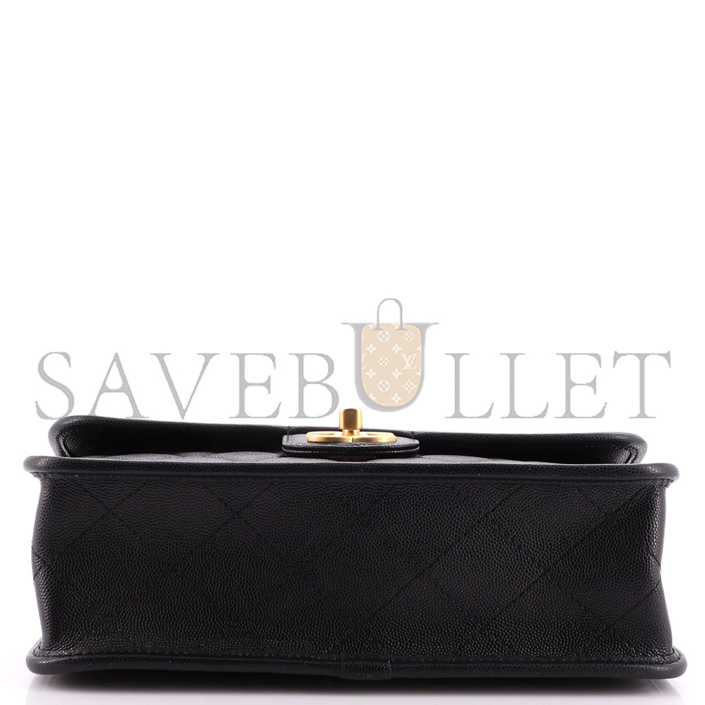 Ch*el master caviar quilted school memory top handle flap black (25*21.5*7cm)